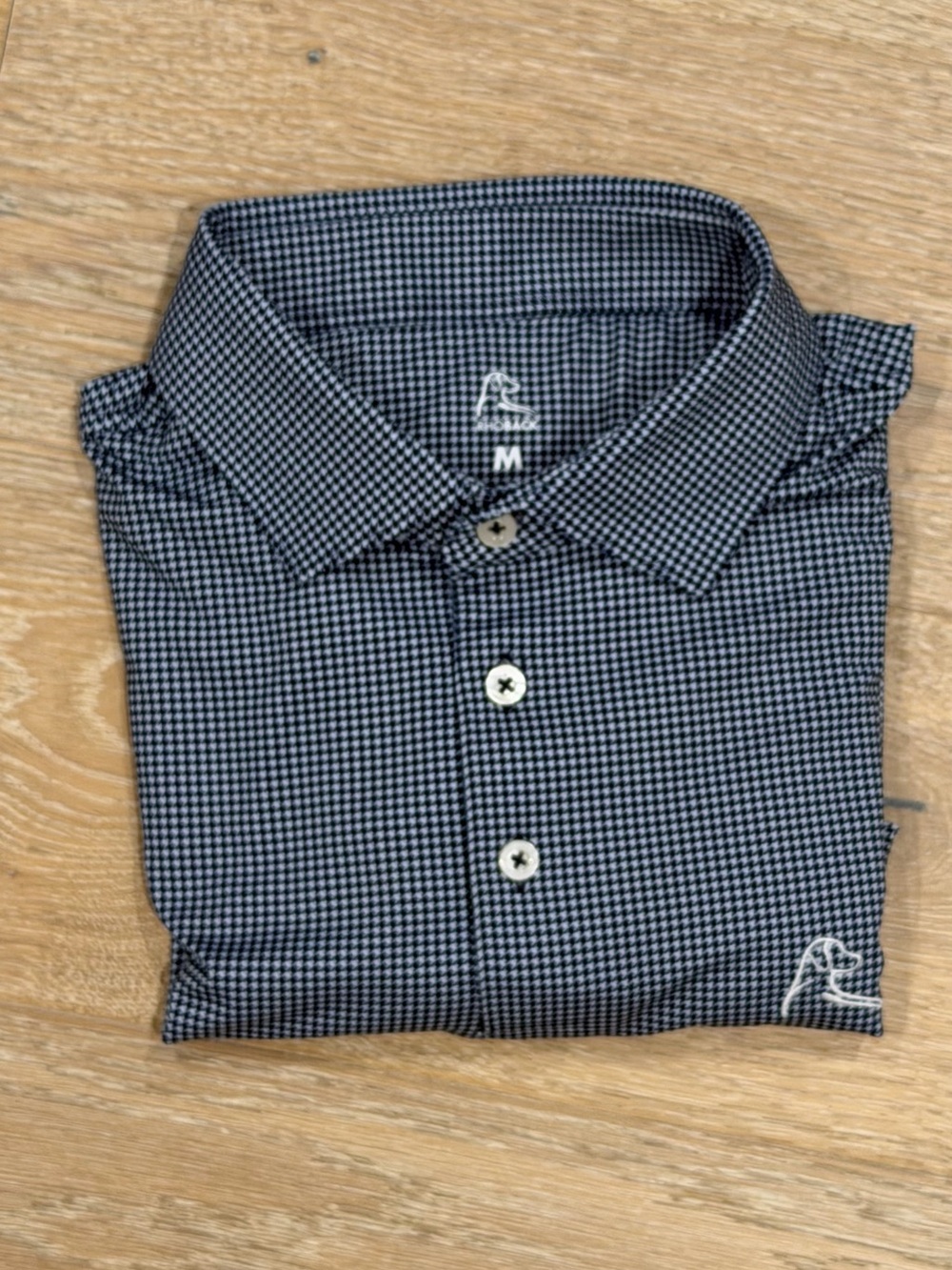 Rhoback Polo Shirt - Navy Houndstooth